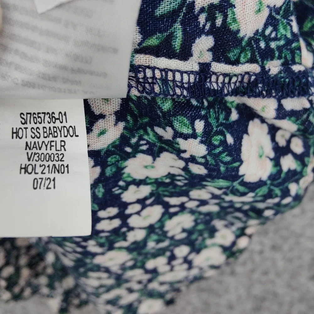 Old Navy Womens Cottagecore Babydoll Peasant Smocked Top 3X Floral Puff Sleeve